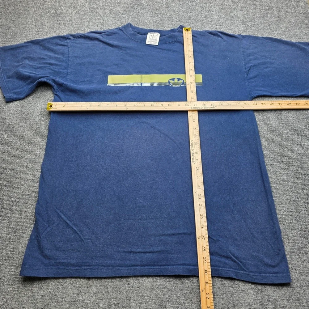 Vintage 90s Adidas Trefoil T-Shirt Mens XL Navy Blue Made In USA Double Sided